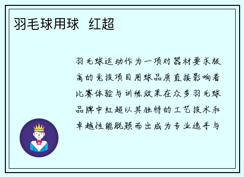 羽毛球用球  红超